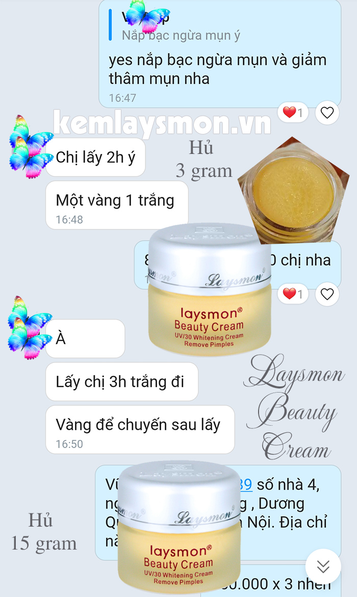 [Hàng chính hãng] Kem trị mụn và làm trắng da Laysmon Beauty Cream
