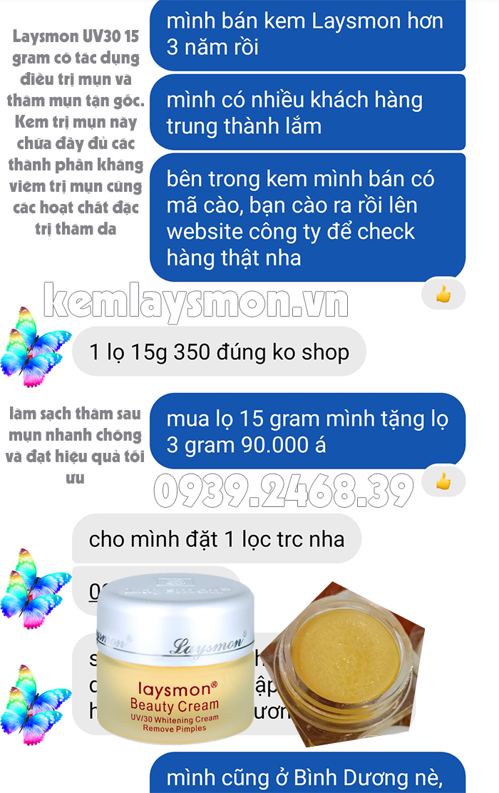Kem dưỡng da Laysmon UV30 15 gram
