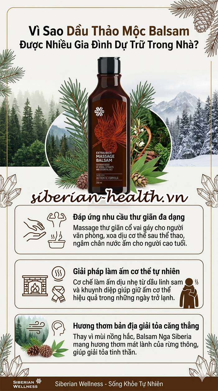 Lý do dầu thảo mộc Balsam được nhiều gia đình lựa chọn dự trữ trong nhà