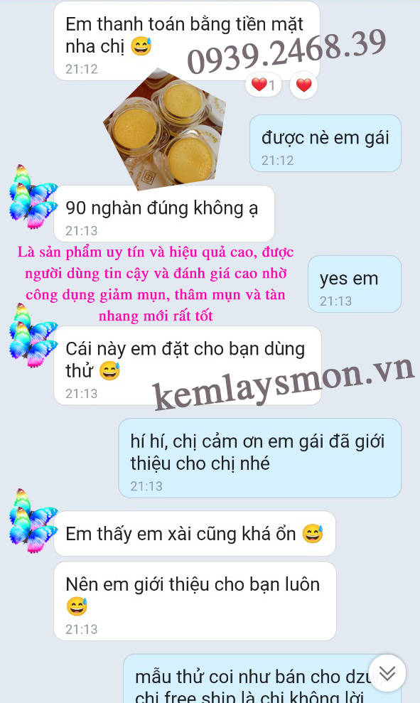 mẫu thử kem laysmon beauty cream