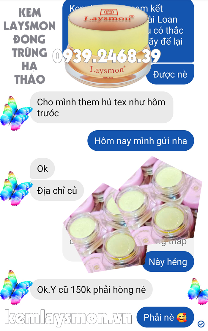 mẫu thử kem laysmon đông trùng hạ thảo