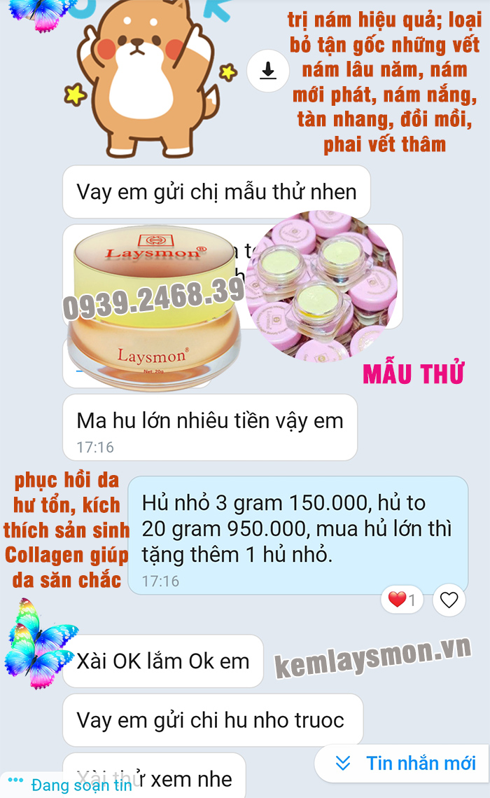 Mẫu thử kem Laysmon Đông Trùng Hạ Thảo