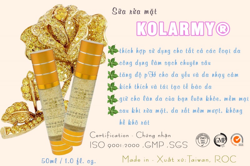 Sữa rửa mặt tinh chất vàng Kolarmy