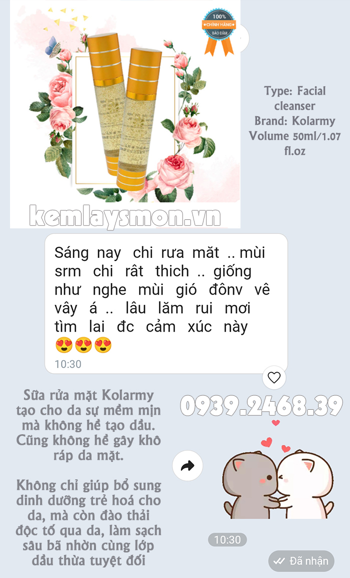 Sữa rửa mặt Kolarmy