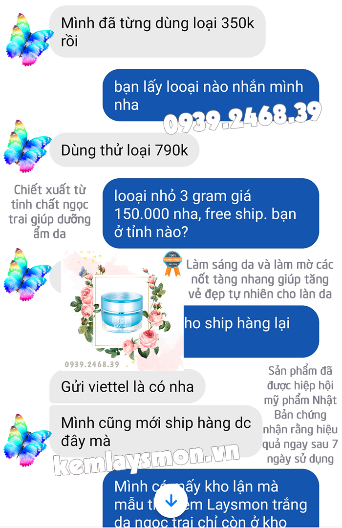 Mẫu thử kem Laysmon Pearl sáng da mờ thâm