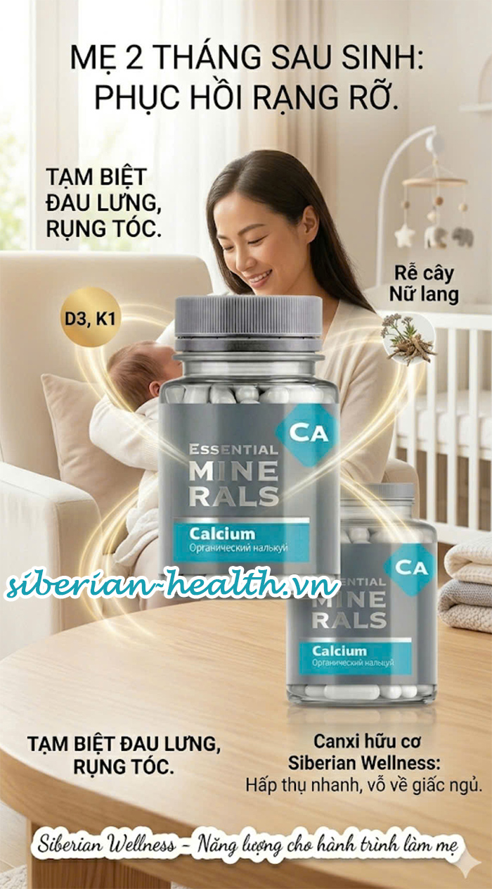 ssential Minerals Calcium Canxi hữu cơ Siberian Wellness