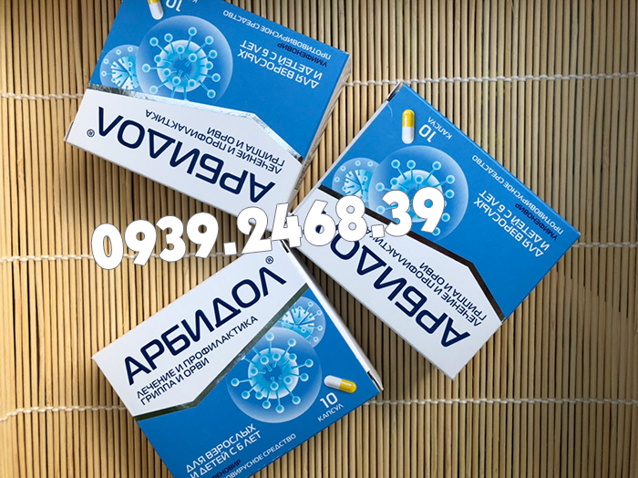 kháng virus Arbidol hộp xanh 10 viên xách tay Nga