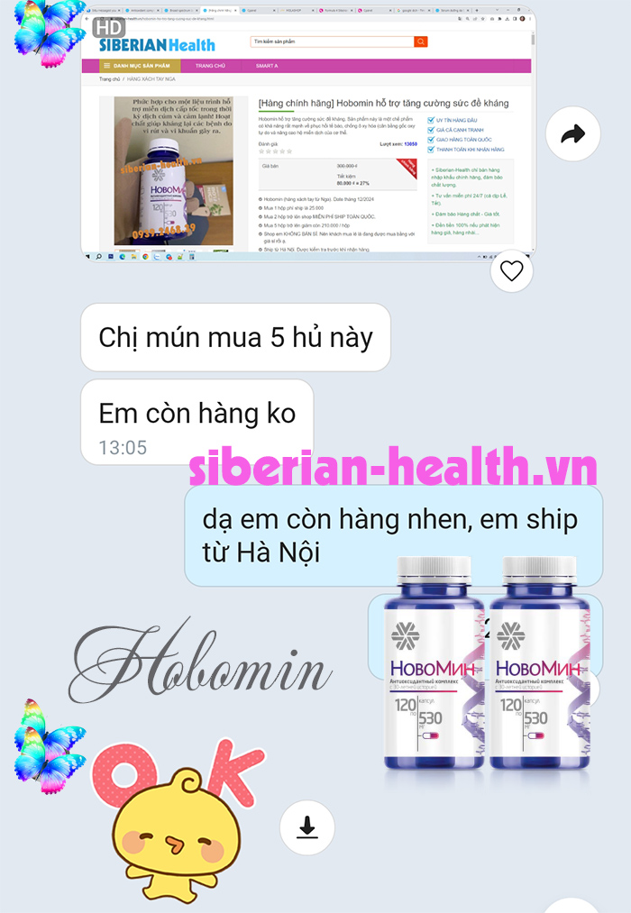 Hobomin hàng xách tay chính hãng từ Nga