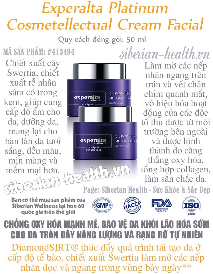 Kem dưỡng da Experalta Platinum Cosmetellectual Cream Facial
