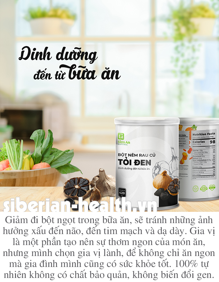 [Hàng chính hãng] Bột Nêm Tỏi Đen 420g Tâm An Natural