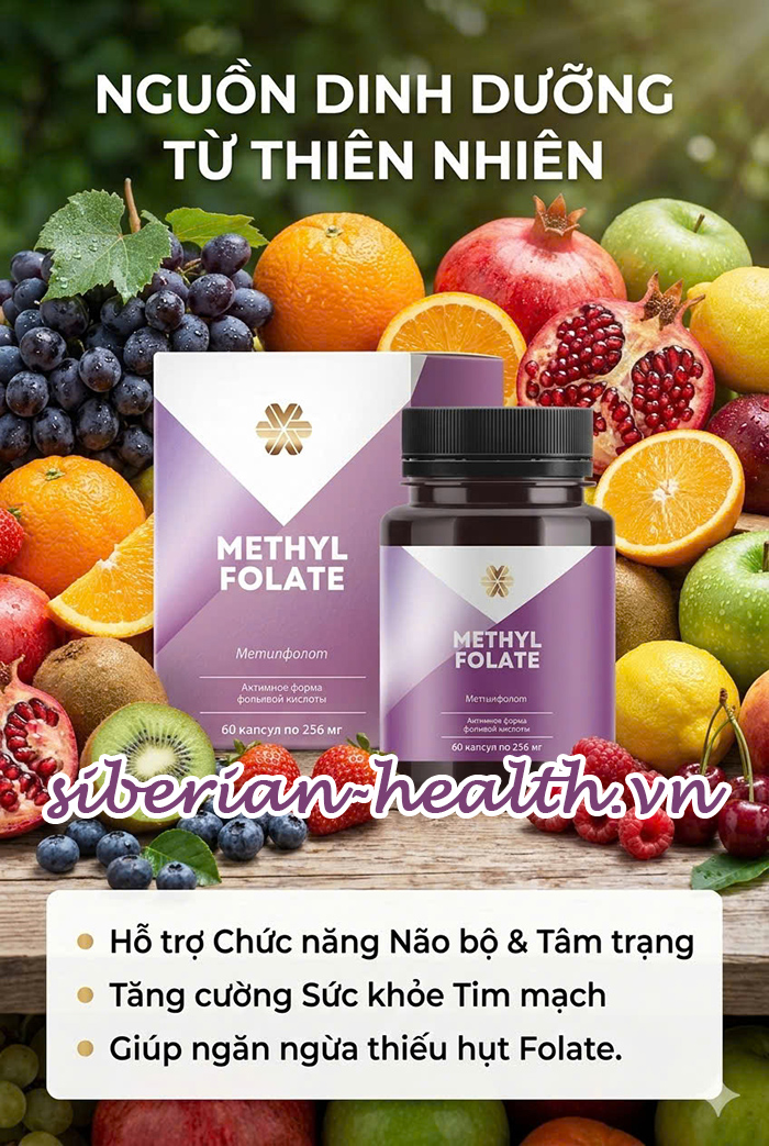 Methylfolate Vitamin B9 từ Siberian Wellness
