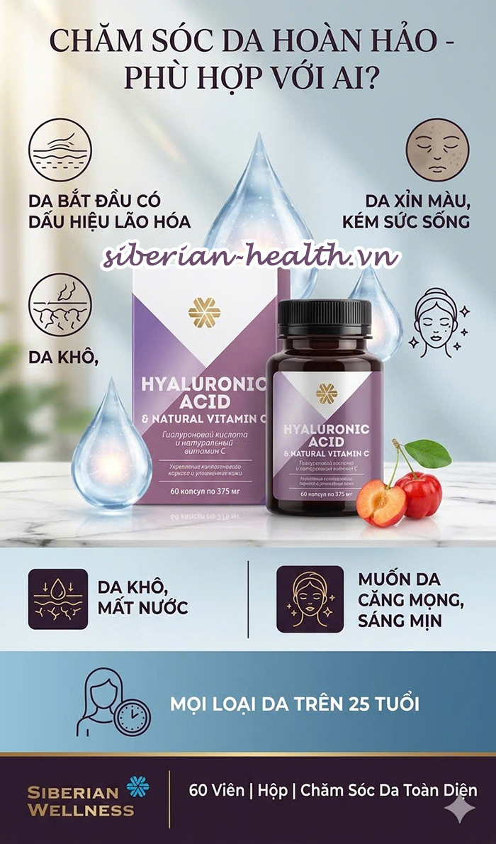 Đối tượng nên dùng viên uống Hyaluronic Acid và Vitamin C để duy trì độ ẩm da